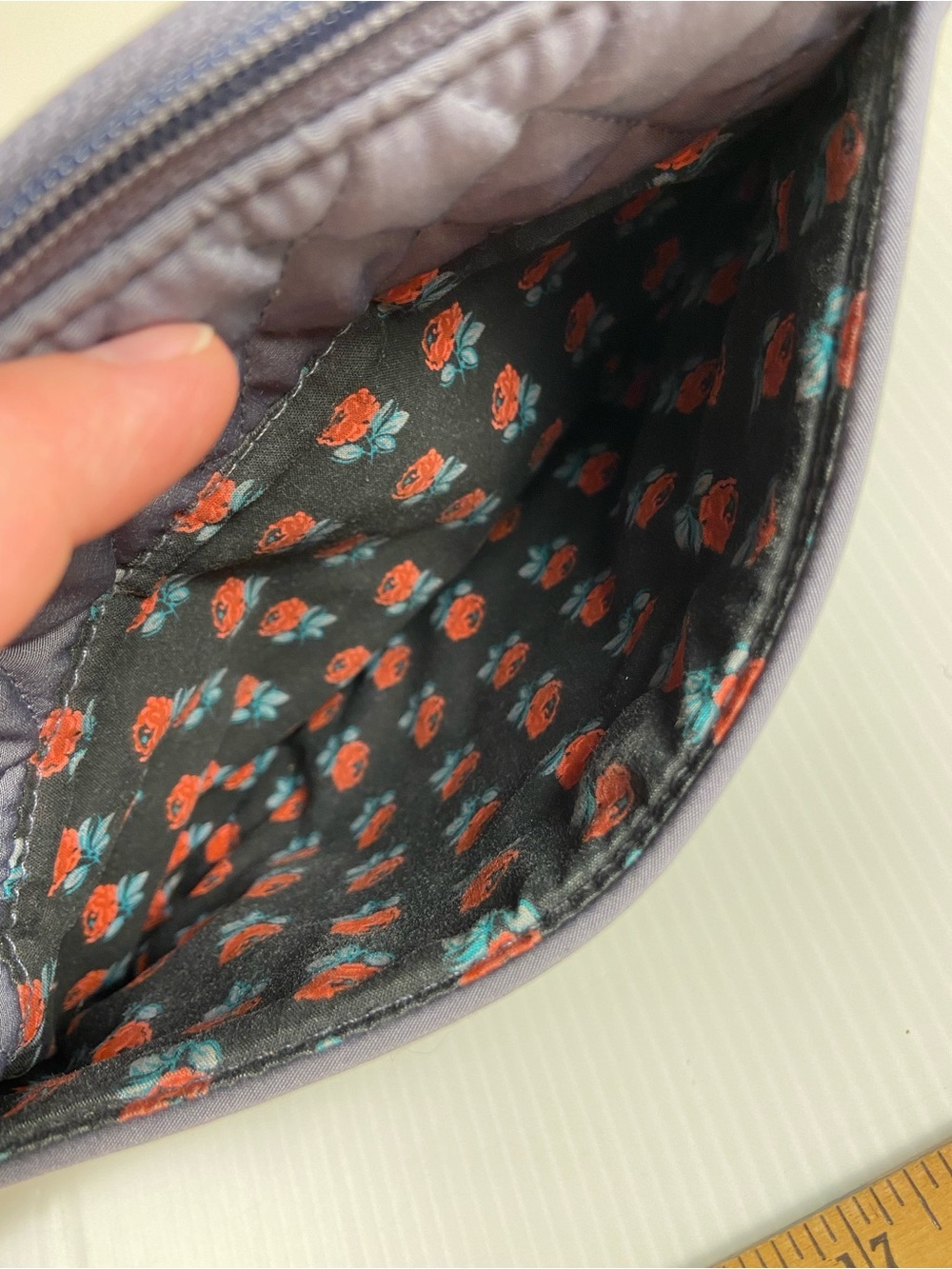 Vera Bradley Gray RFID Crossbody Organizer Wallet Set Quilted - Picture 14 of 16